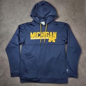 Michigan Wolverines Champion Hoodie Mens Small Navy Blue‎ Pullover Sweatshirt